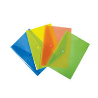 Папка-конверт пластиковая с кнопкой А4, 0.18мм, полупрозрачный, цвет бесцветный (PK803Aclear)