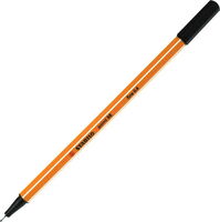 Ручка капиллярная 0,4мм Stabilo, желтый с белой полосой корпус, колпачек, цвет чёрный