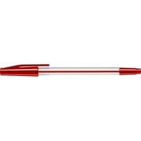 Ручка шарик EK Ultra L-10, 0.6мм, корпус прозрач, метал/наконеч, колп/клип, ИГЛА КРАСНЫЙ