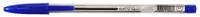 Ручка шарик Silwerhof SIMPLEX, 0.7мм, корпус прозрач, колп/клип, СИНИЙ